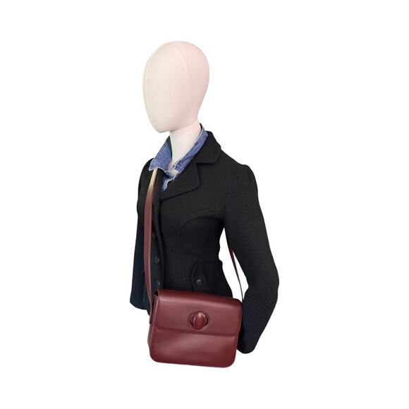 Cartier Must de Cartier Bordeaux Leather Shoulder Bag with Authenticity Card - Picture 14 of 16